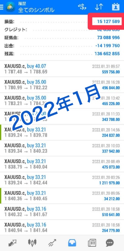 トレーダー実績1月
